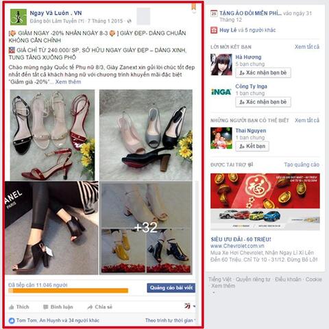 Báo giá quảng cáo Facebook