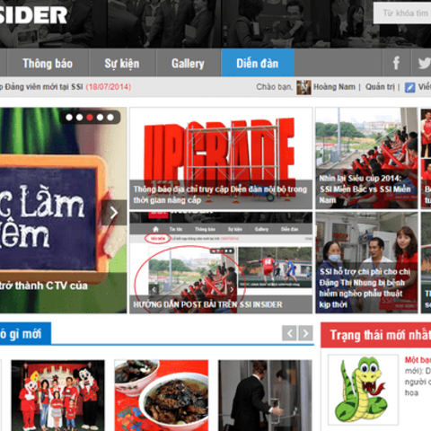 Thiết kế trang tin nội bộ - diễn đàn