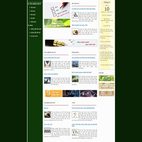 Thiết kế website tử vi bói toán chuyên nghiệp