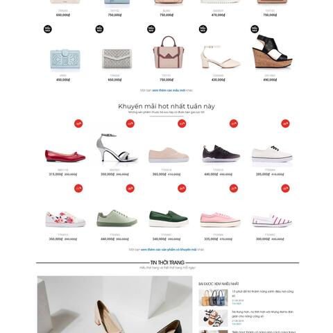 Thiết kế website bán giày dép ấn tượng độc đáo