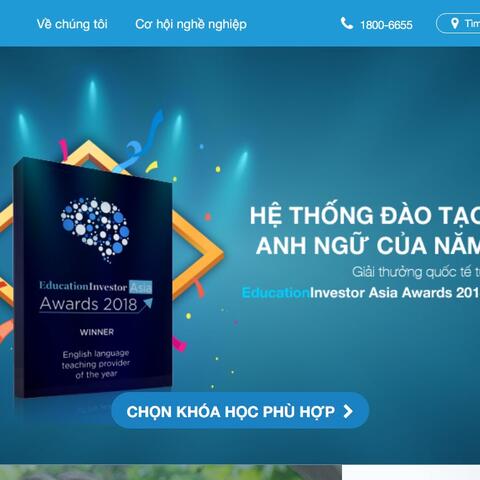 Thiết kế website Đào tạo tiếng Anh chuyên nghiệp