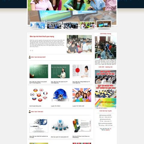 Thiết kế web trung tâm Ngoại ngữ, Tin học chuyên nghiệp