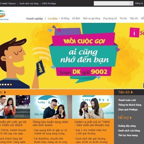 Triển khai phiên bản 1 cổng thông tin điện tử viettel.vn