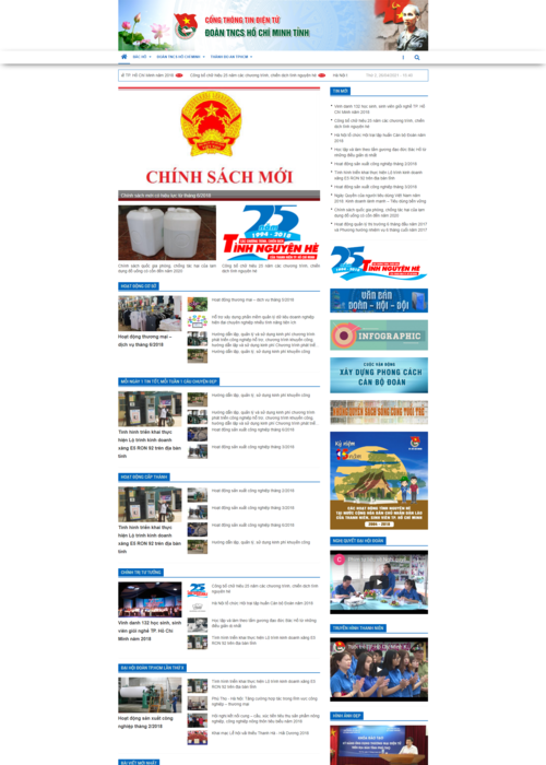 Tạo mẫu website thành đoàn 31