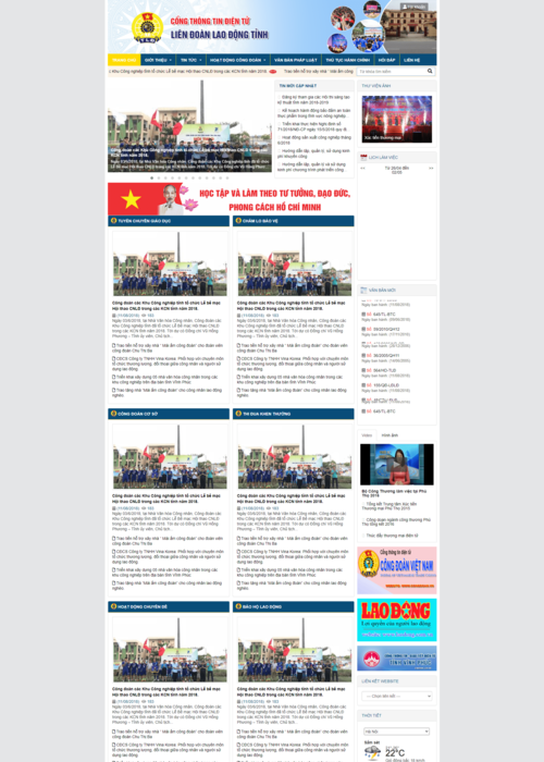 Thiết kế website Liên đoàn lao động 30