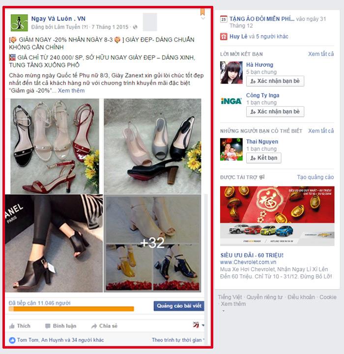 Quảng cáo facebook Page Post