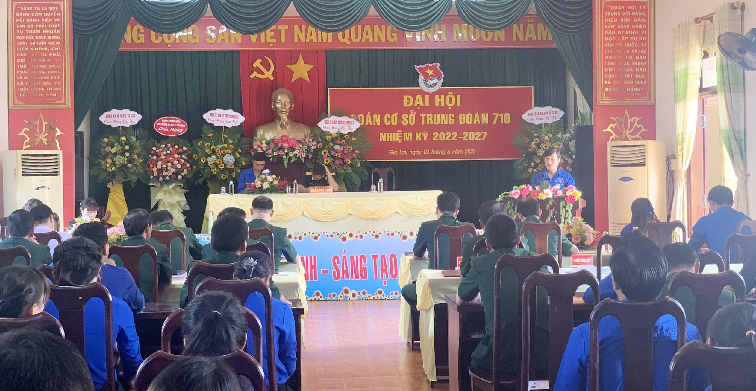 Quang cảnh  Đại hội Đoàn cơ sở Trung đoàn 710 (nhiệm kỳ 2022-2027). Ảnh: R'Ô HOK
